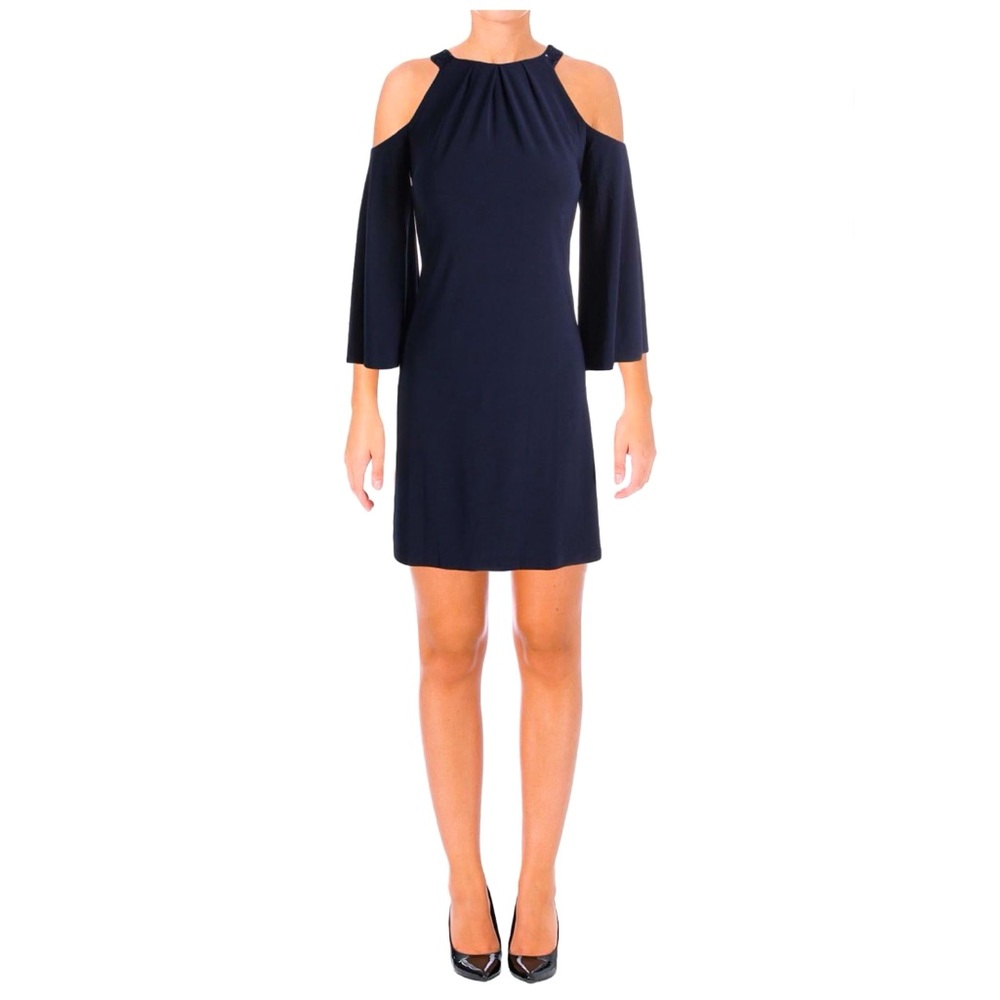 Lauren by Ralph Lauren Navy Cold Shoulder Cocktail Dress. Size 12.